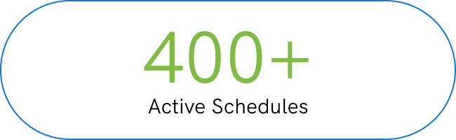 400 plus active schedules