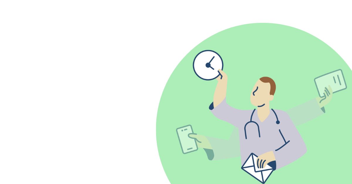 Busy physician illustration 